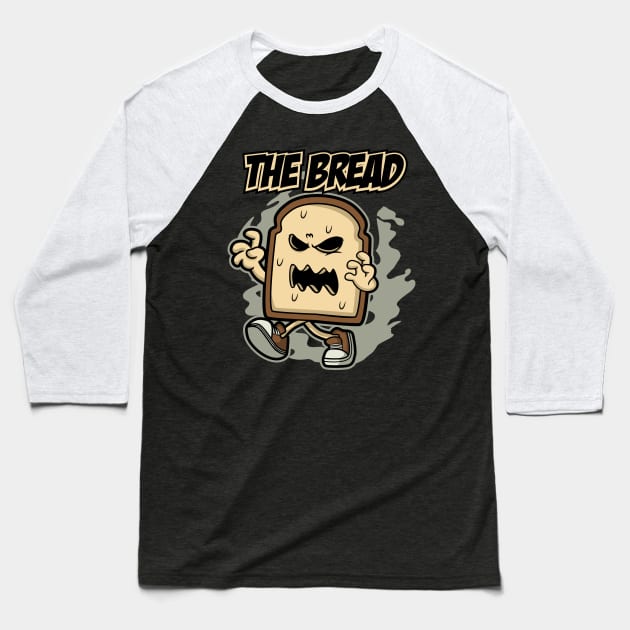 BREAD ZOMBIE CARTOON Baseball T-Shirt by beanbeardy